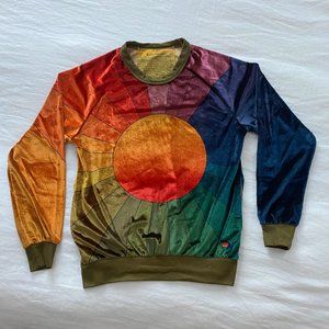 Aviator Nation rainbow velour sweatshirt
